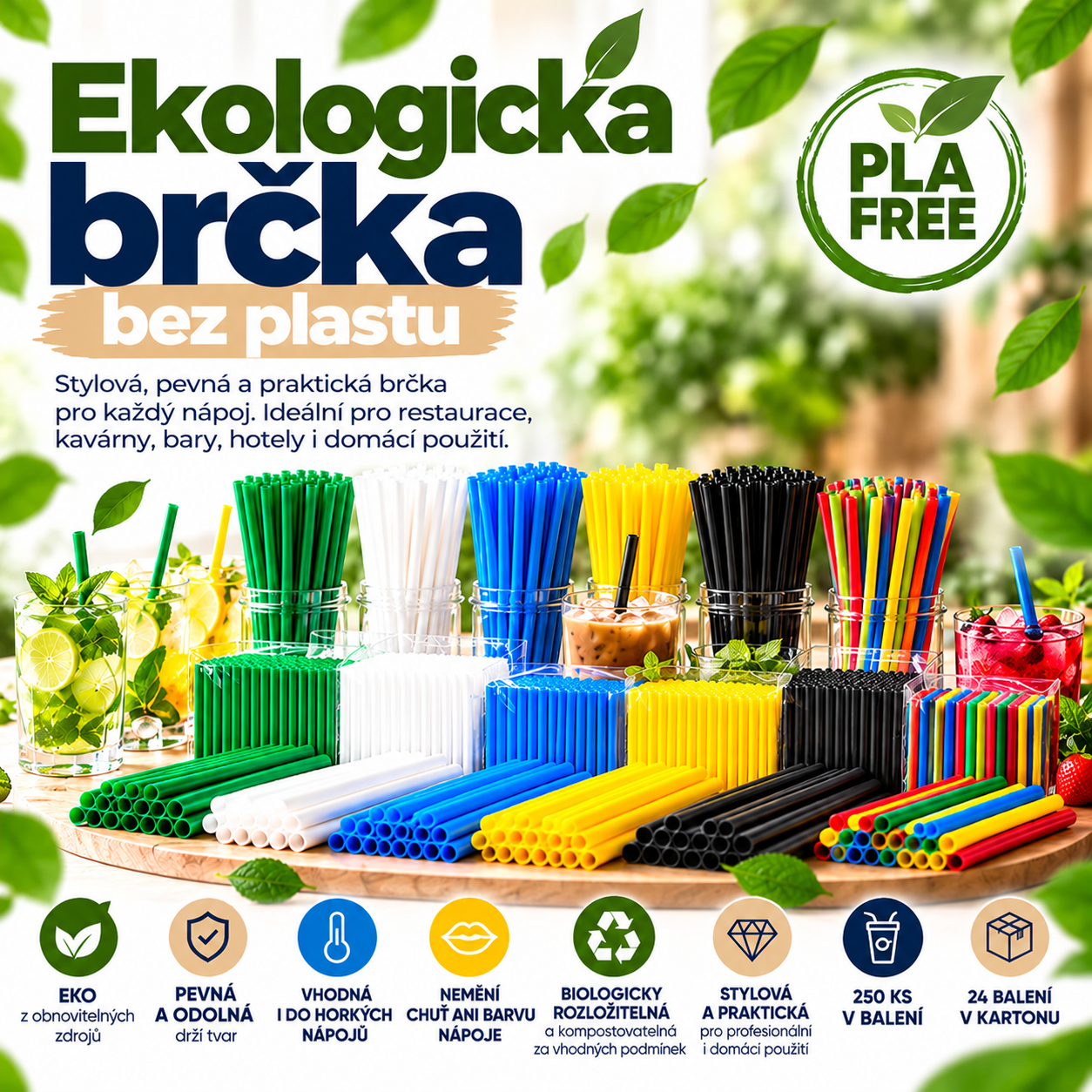 Ekologické brčka - bez plastu