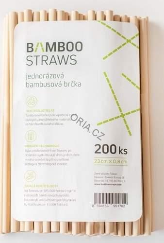 Bambusová slámka jednorázová 8x230mm 200ks
