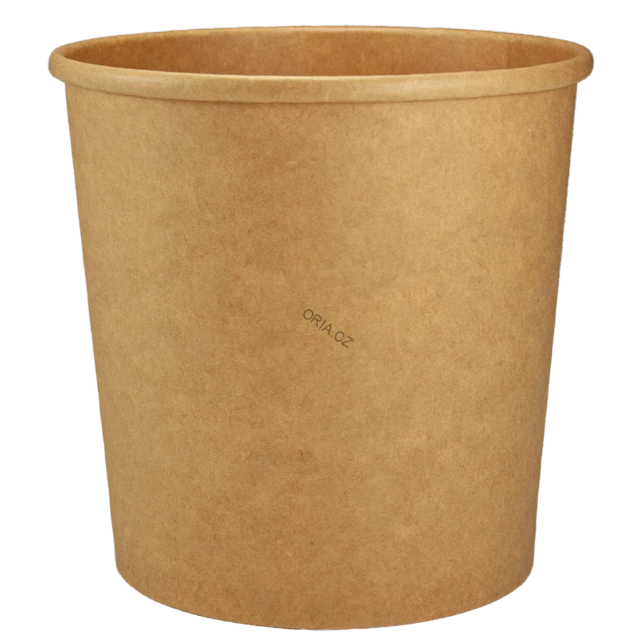 Kelímek papírový ECO na odnos polévky 750ml / 26oz ,kraft hnědý 118x96x108mm