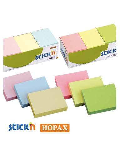 Samolepicí bloček Stick'n mix, 38 x 51 mm, pastel mix, 12 x 100 listů