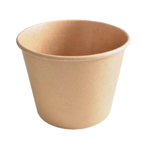 Papírová miska ECO na polévku 32oz ,140x105x100 mm 900 ml kraft, víčko 700140 po 25ks