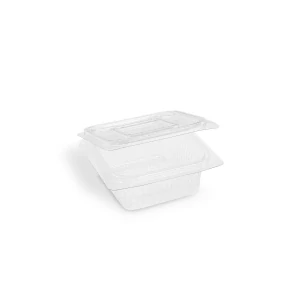 Miska (rPET) s víčkem hranatá průhledná 250ml [50 ks]