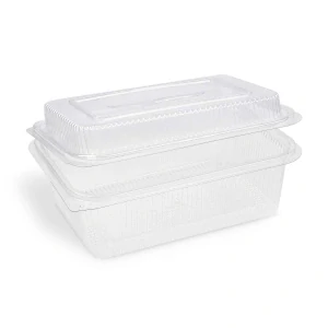 Miska (rPET) s víčkem hranatá průhledná 1500 + 450 ml [50 ks]