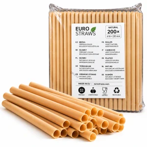 EKO Přírodní béžové bambusové brčko Shakey 8x230 mm
