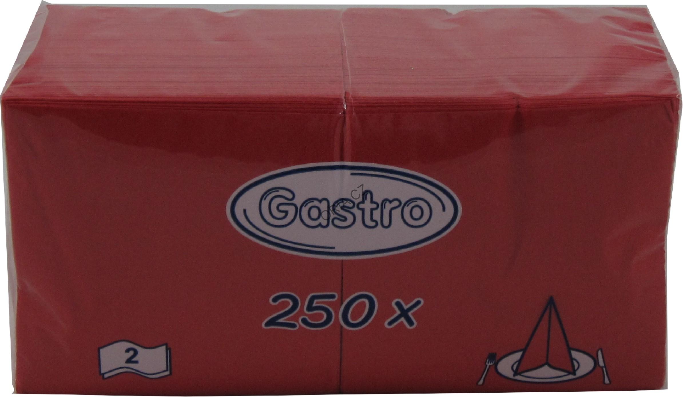 Ubrousky 2-vrstvé, červené (250ks)