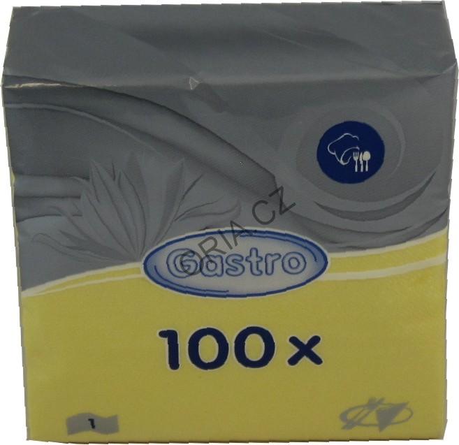 Ubrousky 33x33, 1-vrstvé, žluté