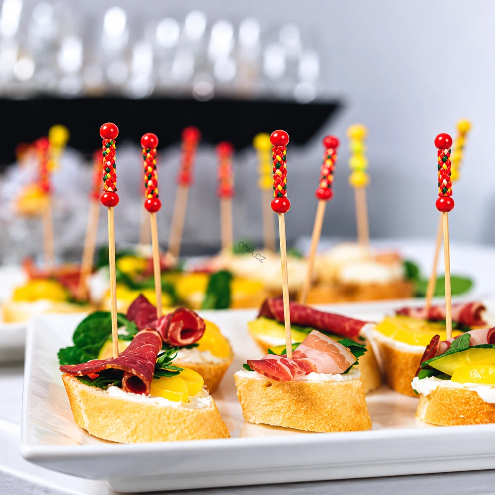Fingerfood bodec (bambus FSC 100%) Šňůrka 12cm [100 ks] 
