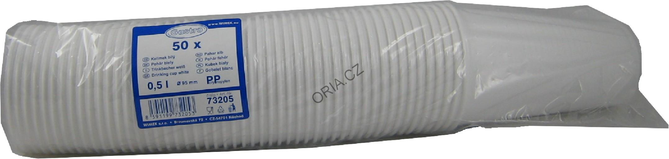 Kelímek bílý 0,5 l -PP- (Ø 95 mm) [50 ks]